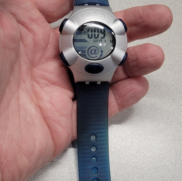 Swatch Beat Aluminum Digital Watch Good Condition Works Rare - Picture 2 of 7